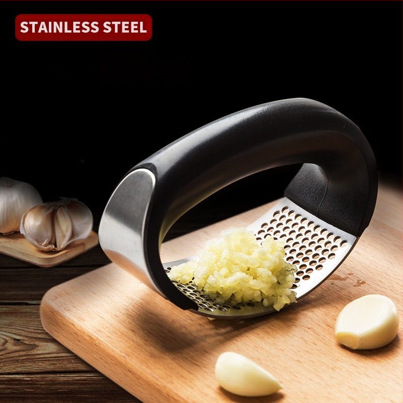 Rankinis žiedinis česnako purslas Buitinis nerūdijančio plieno česnako presas Česnako purslas Česnako spaustukas Virtuvės įrankiai