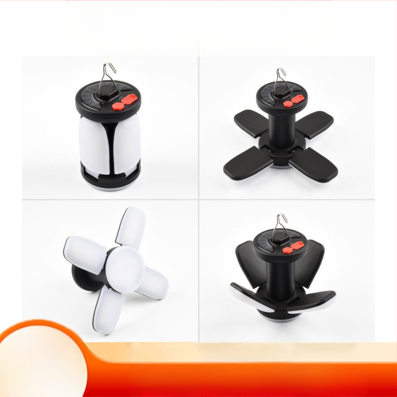 Piiriülene kuummüük valgustus kodukinkevalgusti päikeseenergial laetav LED-telgivalgusti kolmeleheküljeline neljaleheküljeline õues telgivalgusti