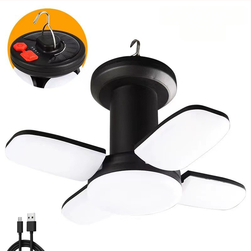 Piiriülene kuummüük valgustus kodukinkevalgusti päikeseenergial laetav LED-telgivalgusti kolmeleheküljeline neljaleheküljeline õues telgivalgusti