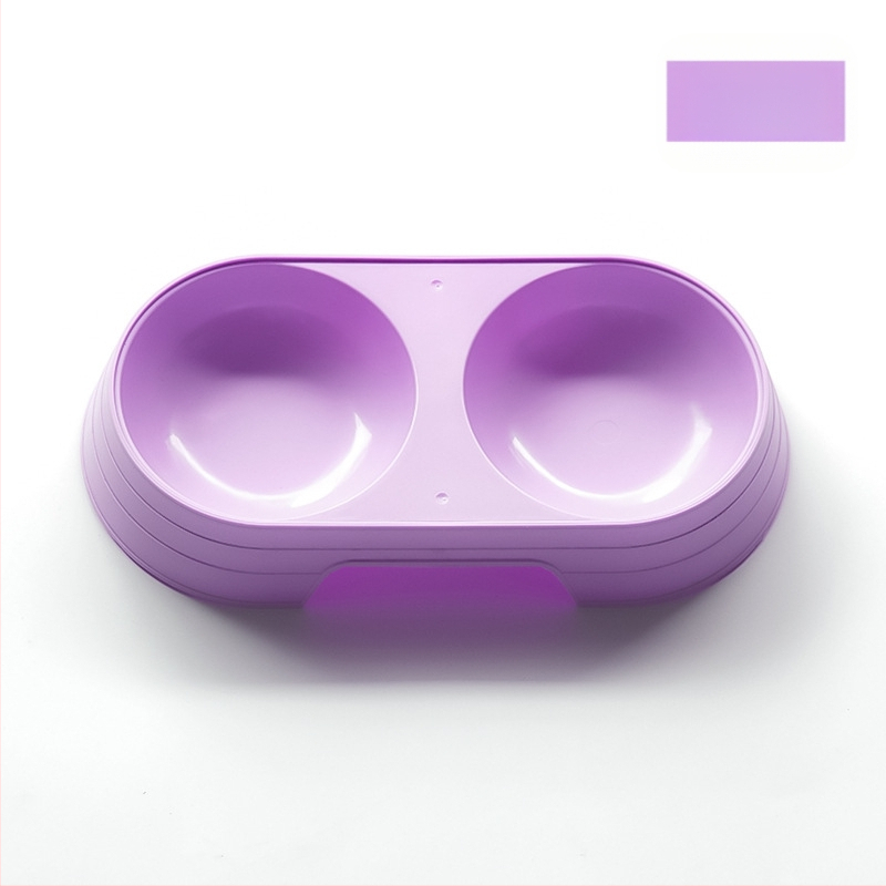 Gyári forrásból származó kopogásgátló kutyatál dupla tál könnyen tisztítható kerek macskatál egyszerű műanyag sűrített tál kisállat tál