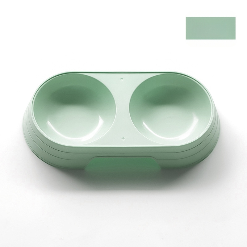 Gyári forrásból származó kopogásgátló kutyatál dupla tál könnyen tisztítható kerek macskatál egyszerű műanyag sűrített tál kisállat tál