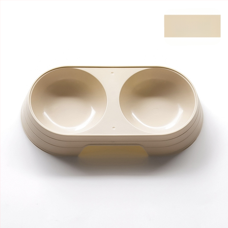 Gyári forrásból származó kopogásgátló kutyatál dupla tál könnyen tisztítható kerek macskatál egyszerű műanyag sűrített tál kisállat tál