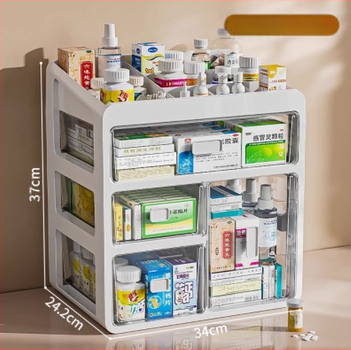 Gyógyszeres doboz háztartási gyógyszerhez Gyógyszertároló doboz Gyógyszeres doboz háztartási nagy kapacitású többrétegű fiókos típusú orvosi kis gyógyszeres doboz