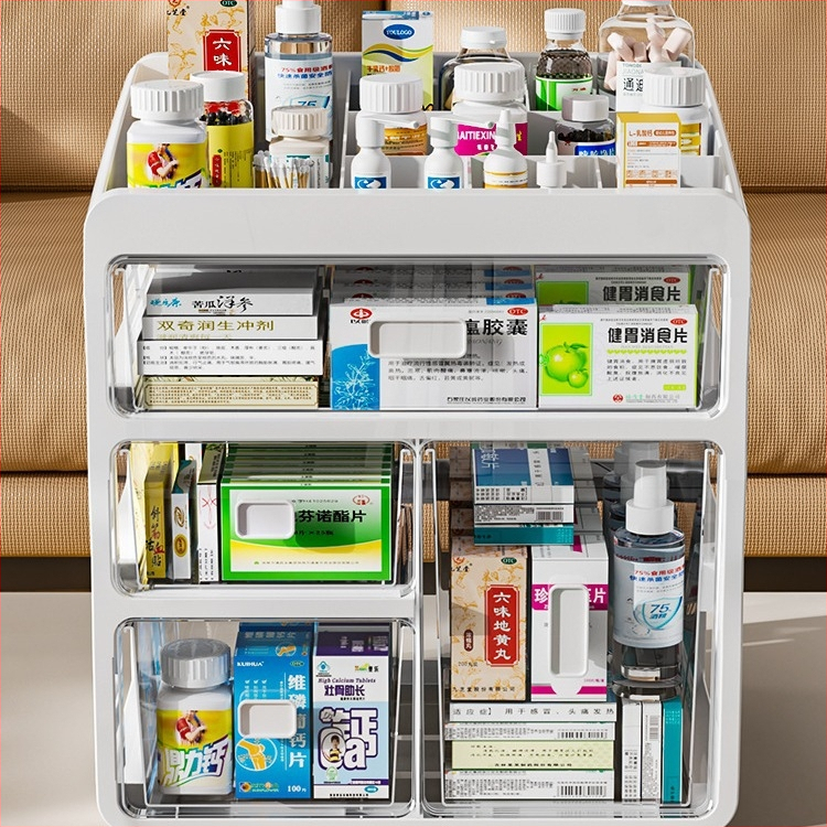 Gyógyszeres doboz háztartási gyógyszerhez Gyógyszertároló doboz Gyógyszeres doboz háztartási nagy kapacitású többrétegű fiókos típusú orvosi kis gyógyszeres doboz