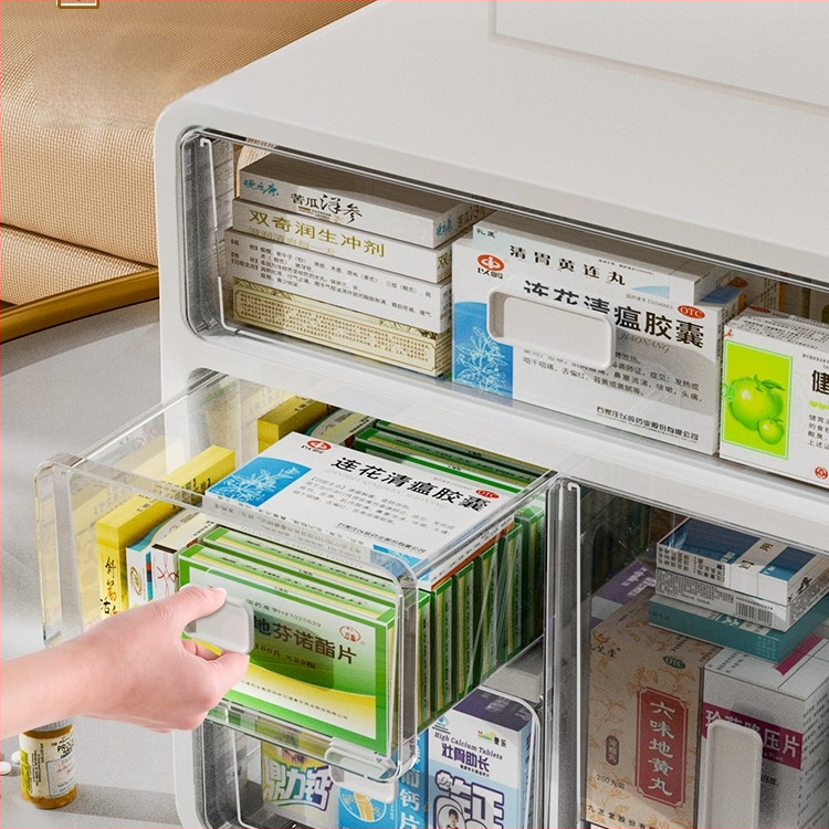 Gyógyszeres doboz háztartási gyógyszerhez Gyógyszertároló doboz Gyógyszeres doboz háztartási nagy kapacitású többrétegű fiókos típusú orvosi kis gyógyszeres doboz