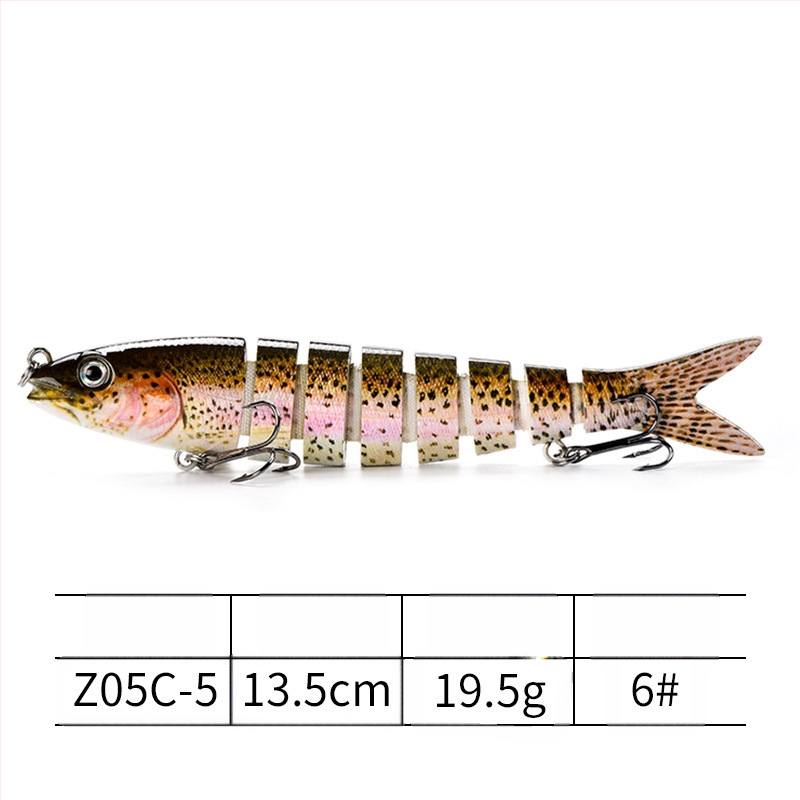 Daugiasluoksnis „Luya“ masalas, 8 sekcijų masalas gėlavandenei žuviai, jūrinei žūklei, 13,5 cm panardintas masalas, netikras masalas, daugiasluoksnis „Luya“ masalas.