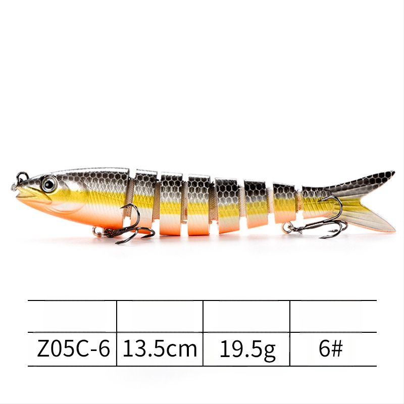 Daugiasluoksnis „Luya“ masalas, 8 sekcijų masalas gėlavandenei žuviai, jūrinei žūklei, 13,5 cm panardintas masalas, netikras masalas, daugiasluoksnis „Luya“ masalas.