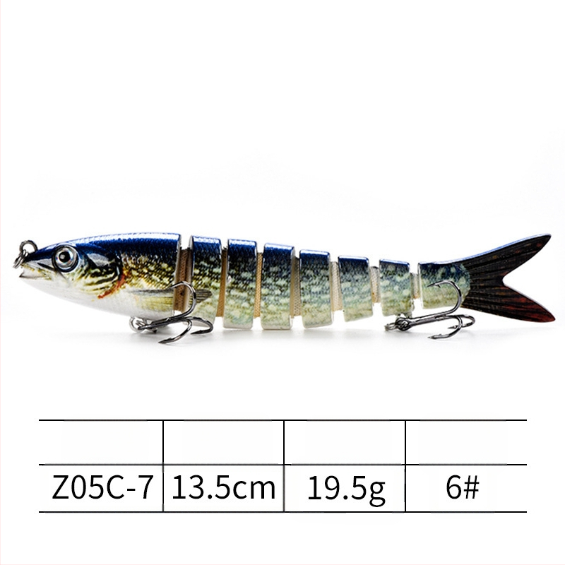 Daugiasluoksnis „Luya“ masalas, 8 sekcijų masalas gėlavandenei žuviai, jūrinei žūklei, 13,5 cm panardintas masalas, netikras masalas, daugiasluoksnis „Luya“ masalas.