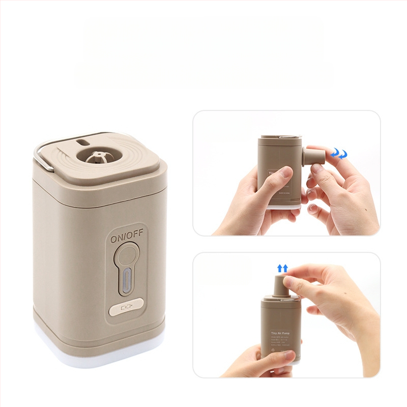 Új kültéri kemping légpumpa, kényelmes, kompakt és nagy teljesítményű légpumpa, kempingvilágítással ellátott többfunkciós légpumpa hordó