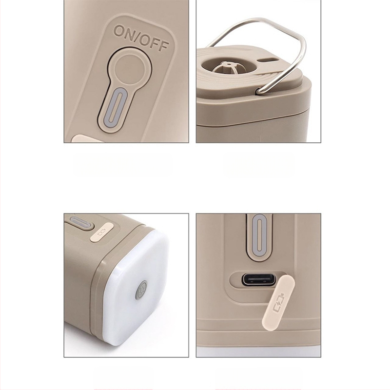 Új kültéri kemping légpumpa, kényelmes, kompakt és nagy teljesítményű légpumpa, kempingvilágítással ellátott többfunkciós légpumpa hordó