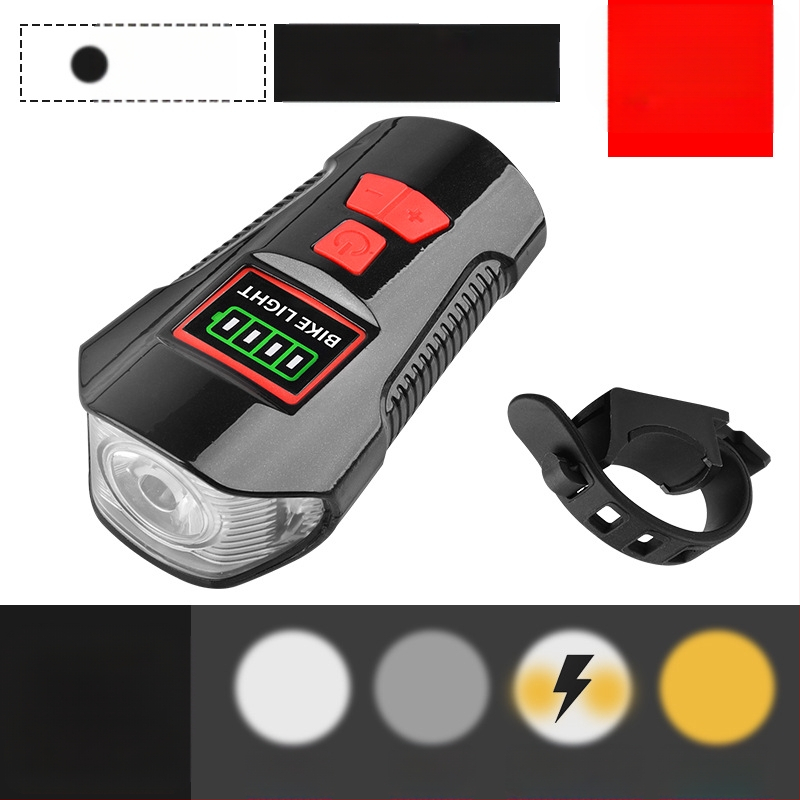 Kodo matuoklio lempos galios ekranas, įkraunamas USB dviračio žibintas, „Bell“ kodo matuoklis, trys viename dviračio žibintas, signalinis žibintas