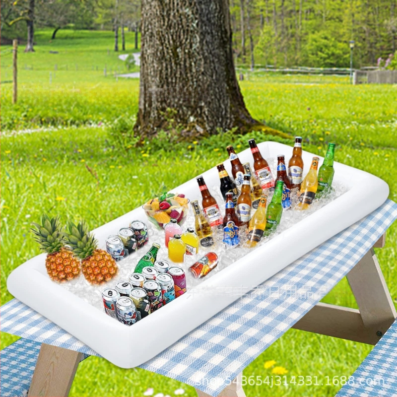 Karšto išpardavimo pripučiamas ledo baro salotų maisto ir gėrimų padėklas vaisių lėkštei vasaros vakarėliui ir stovyklavimui