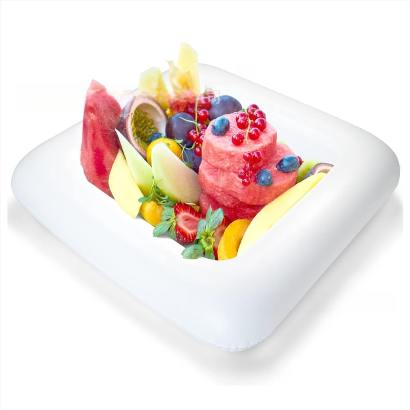 Karšto išpardavimo pripučiamas ledo baro salotų maisto ir gėrimų padėklas vaisių lėkštei vasaros vakarėliui ir stovyklavimui