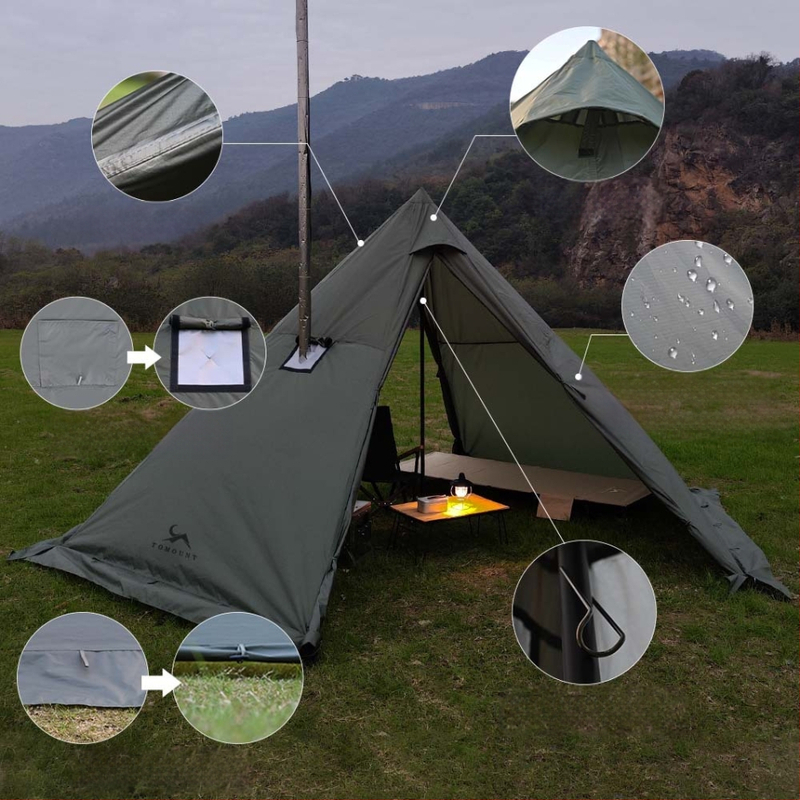 Välistingimustes telkimiseks mõeldud kuusnurkne püramiidtelk India telk päikesekaitsega veekindel torniga telk varikatusega telkimisvarustus