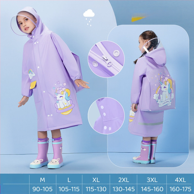 Παιδικό αδιάβροχο για μωρά, νηπιαγωγείο, μαθητής δημοτικού σχολείου, πόντσο με κάθισμα σχολικής τσάντας, αγόρια, κορίτσια, αδιάβροχο, χονδρική πώληση