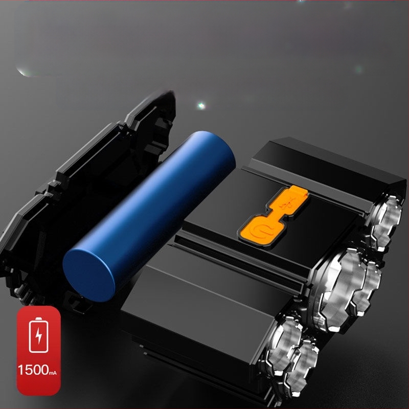 Új, 5 fejes LED-es fejlámpa, USB-s újratölthető horgászlámpa, nagy hatótávolságú, erős fényű zseblámpa