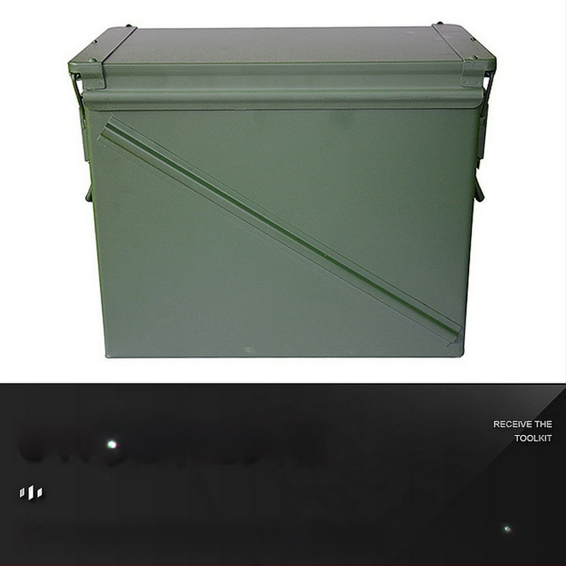 Metalinė kulkų dėžutė, geležinės įrangos įrankių laikymo dėžė, daugiafunkcinė apsauginė nešiojama sandari įrankių laikymo dėžė