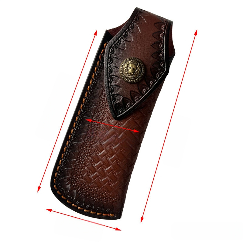 Gamintojo didmeninė prekyba dviejų sluoksnių karvės odos apvalkalu sulankstomu peilio apvalkalu lauko peilio apvalkalu daugiafunkcis peilių laikymo krepšys