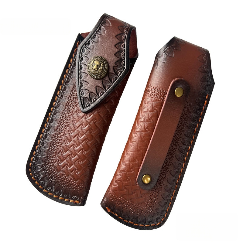 Gamintojo didmeninė prekyba dviejų sluoksnių karvės odos apvalkalu sulankstomu peilio apvalkalu lauko peilio apvalkalu daugiafunkcis peilių laikymo krepšys