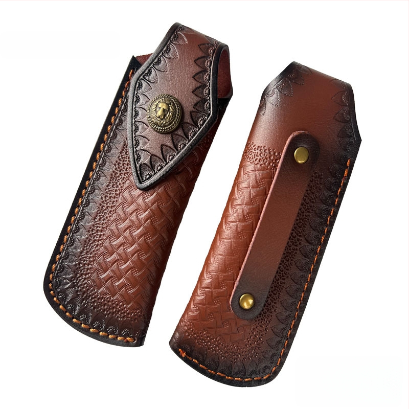 Gamintojo didmeninė prekyba dviejų sluoksnių karvės odos apvalkalu sulankstomu peilio apvalkalu lauko peilio apvalkalu daugiafunkcis peilių laikymo krepšys