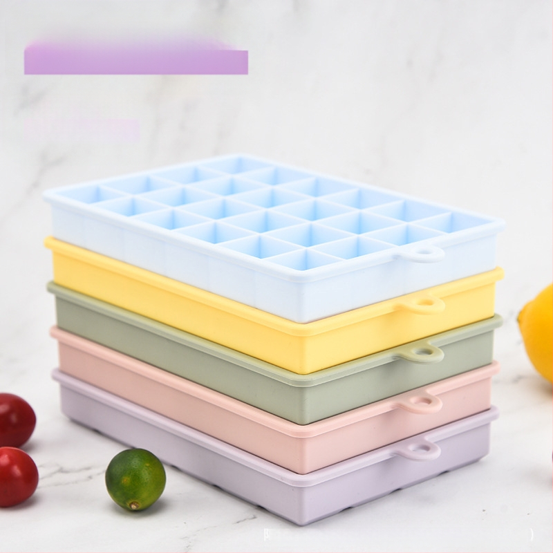 Kryžminis kvadratinis silikoninis ledo kubelis, 24 grotelių buitinių ledų formelė, maistinė, kūrybinga „pasidaryk pats“ ledo gaminimo mašina, ledo kubelio formelė