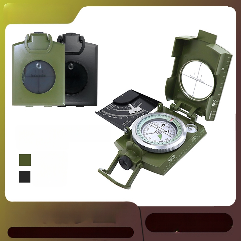 Gamintojo K4074 lydinio kompasas, didelio tikslumo daugiafunkcis šviečiantis išgyvenimo lauko kompasas su nuolydžio matuokliu