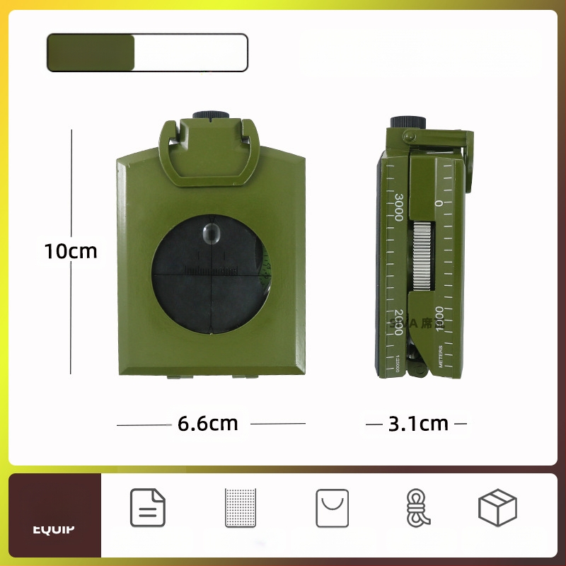Gamintojo K4074 lydinio kompasas, didelio tikslumo daugiafunkcis šviečiantis išgyvenimo lauko kompasas su nuolydžio matuokliu