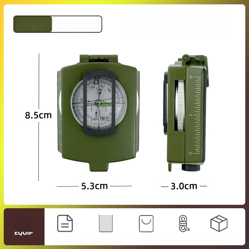 Gamintojo K4074 lydinio kompasas, didelio tikslumo daugiafunkcis šviečiantis išgyvenimo lauko kompasas su nuolydžio matuokliu