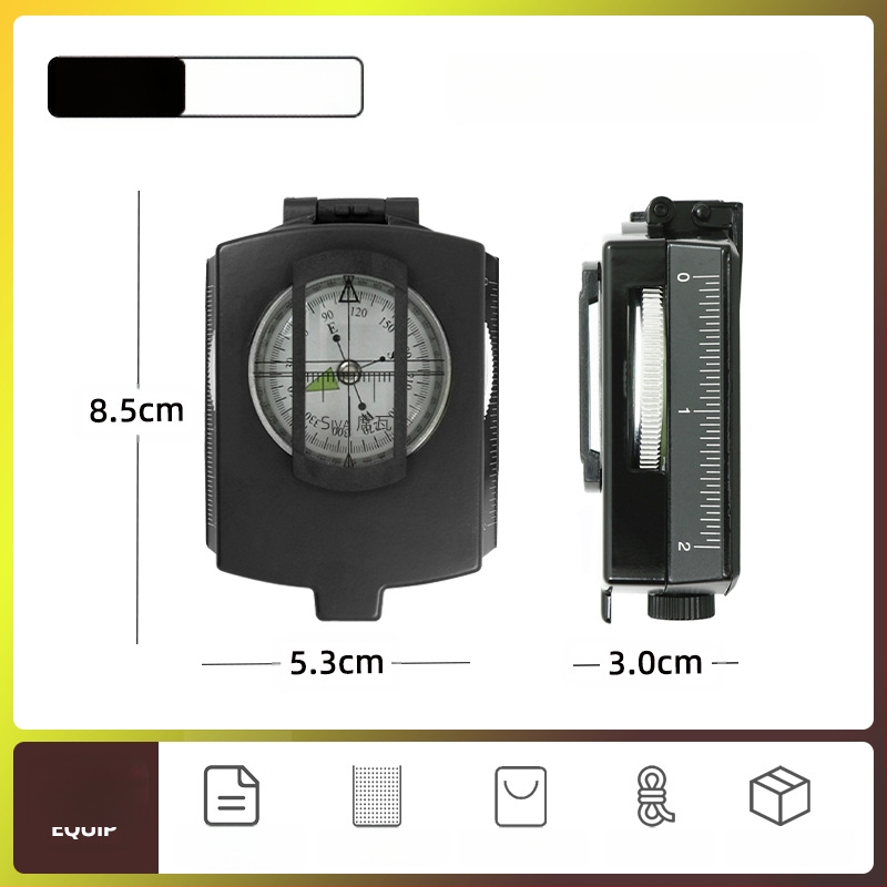 Gamintojo K4074 lydinio kompasas, didelio tikslumo daugiafunkcis šviečiantis išgyvenimo lauko kompasas su nuolydžio matuokliu