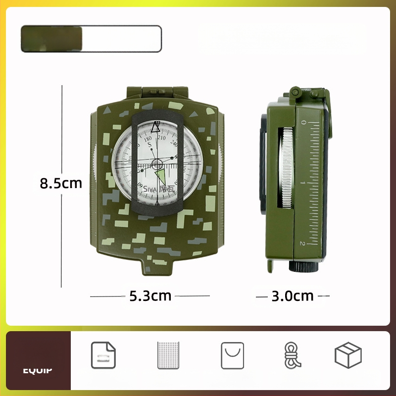 Gamintojo K4074 lydinio kompasas, didelio tikslumo daugiafunkcis šviečiantis išgyvenimo lauko kompasas su nuolydžio matuokliu