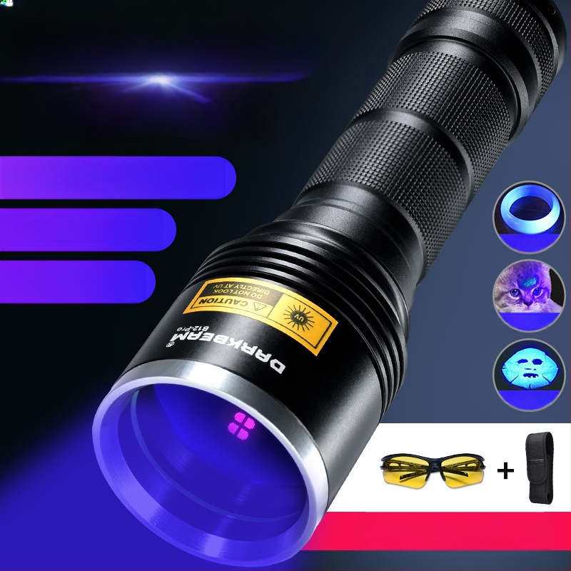 UV juodas veidrodinis violetinis šviesa identifikuoja tabaką ir alkoholį 365 nm spinduliu pagal „Jade Jade“ fluorescencijos aptikimą, stiprią ultravioletinę žibintuvėlį