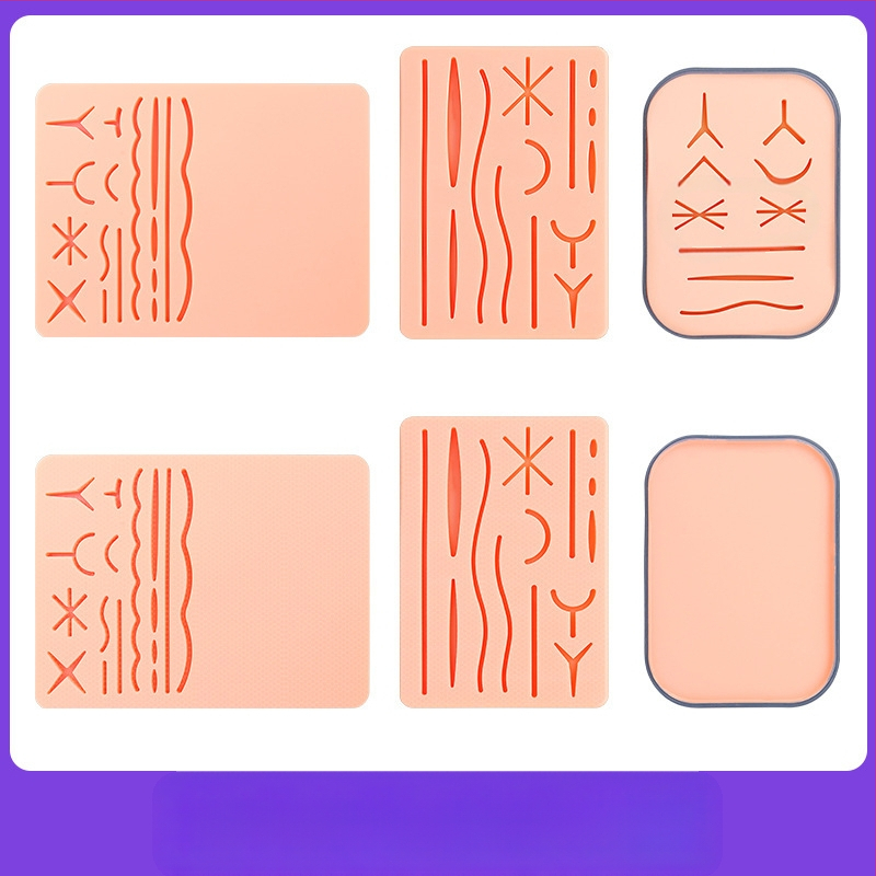 Mitme haava õmblusmoodul silikoonist harjutus silikoonist naha kirurgi harjutus mudel tasapinnaline haav kaheotstarbeline tüüp