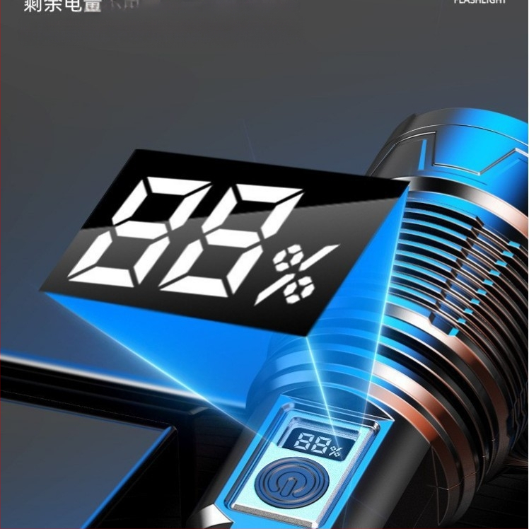 Naujas tarpvalstybinis baltas lazerinis žibintuvėlis, itin ryškus didelio nuotolio TYPE-C lauko nešiojamas skaitmeninis ekranas su priartinimu, COB galinis žibintuvėlis