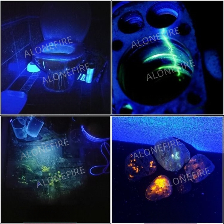 SV18 365nm fluoreszkáló szer detektálás macskamoha macskavizelet méhviasz érmék füst és alkohol tesztelésére 12W ultraibolya zseblámpa