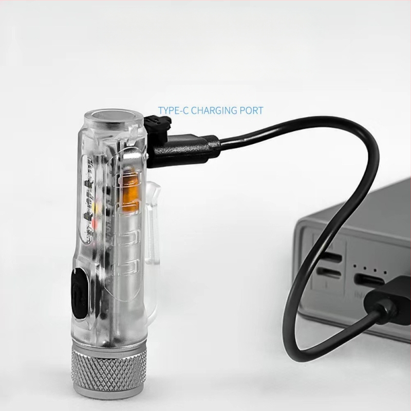 LED mini svjetiljka, upozorenje na daljinski udar, jako svjetlo, punjenje, privjesak za ključeve, prijenosna svjetiljka, vanjska svjetiljka s kopčom za kapu