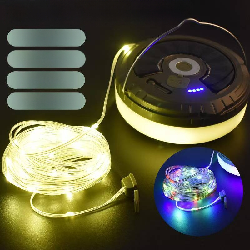 Трансгранична слънчева LED къмпинг лампа, външна водоустойчива лампа с лента, лампа с дълга издръжливост, преносима къмпинг лампа