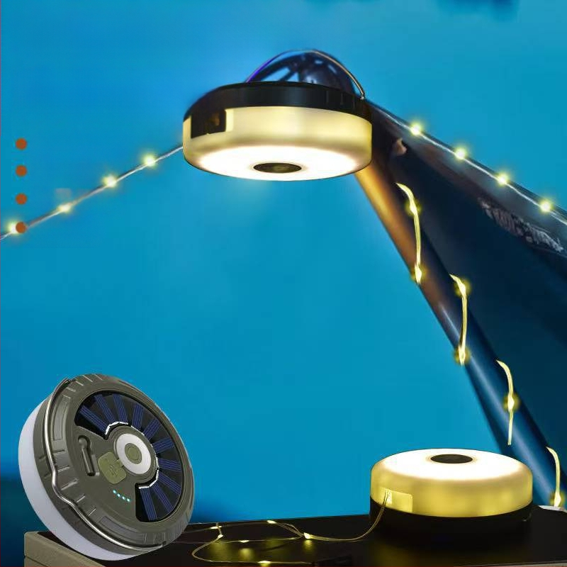 Трансгранична слънчева LED къмпинг лампа, външна водоустойчива лампа с лента, лампа с дълга издръжливост, преносима къмпинг лампа