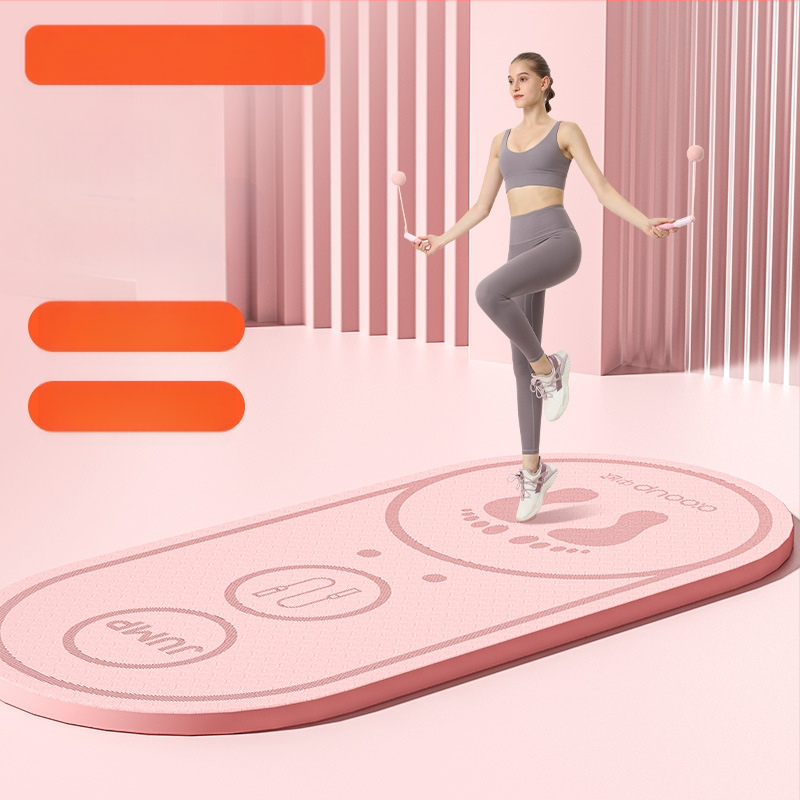 Unutarnja bežična prostirka za preskakanje užeta, protuklizna, apsorpcija udaraca, posebna prostirka za jogu, zadebljana, tiha prostirka za skakanje, vježbanje, fitness, kućna ovalna prostirka za pod