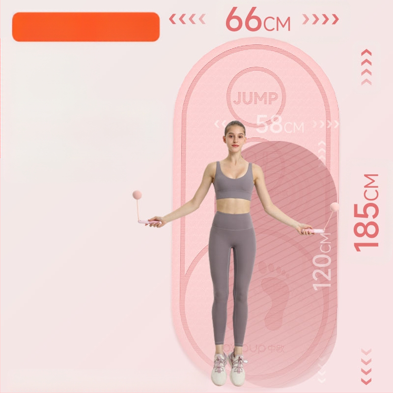 Unutarnja bežična prostirka za preskakanje užeta, protuklizna, apsorpcija udaraca, posebna prostirka za jogu, zadebljana, tiha prostirka za skakanje, vježbanje, fitness, kućna ovalna prostirka za pod
