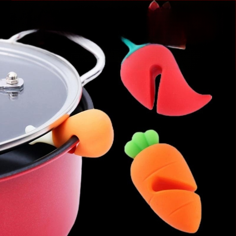 Háztartási edényfedél túlcsordulásvédő konyhai eszköz rakott pörkölt leveses edény oldalsó klip kreatív szilikon edényfedél rögzített emelt állvány