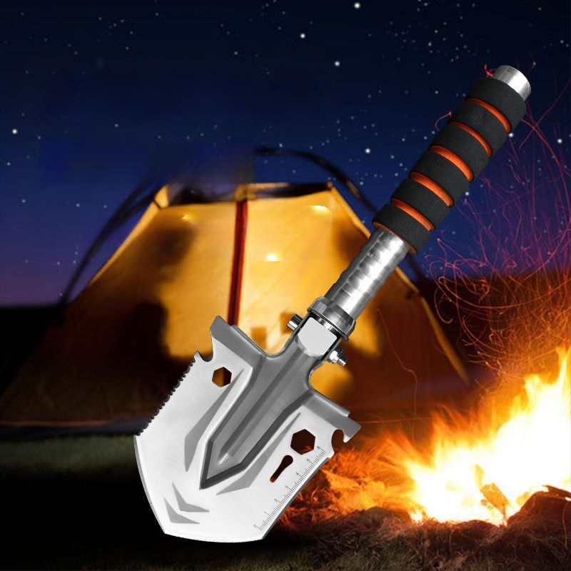 Spot Kis Szivacs Kültéri Multifunkcionális Mangán Acél Összecsukható Katonai Lapát Kemping Stílus Hegymászás Vad Horgászat Lapát