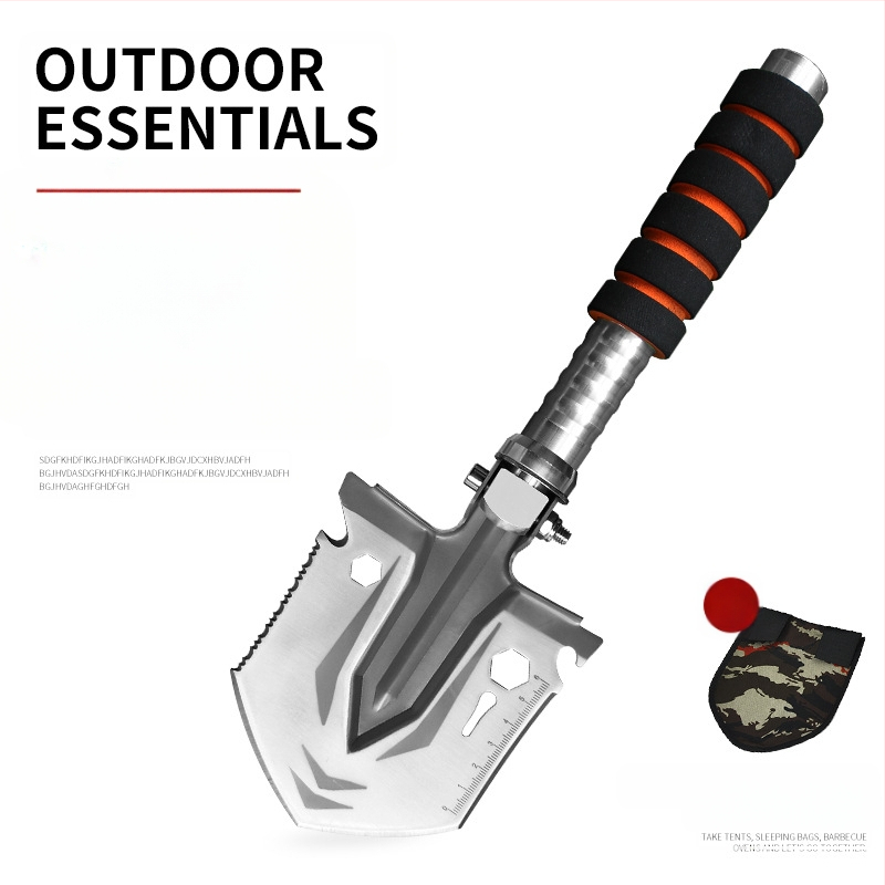 Spot Kis Szivacs Kültéri Multifunkcionális Mangán Acél Összecsukható Katonai Lapát Kemping Stílus Hegymászás Vad Horgászat Lapát