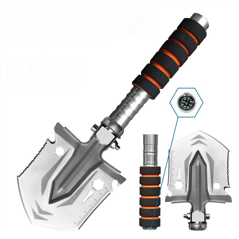 Spot Kis Szivacs Kültéri Multifunkcionális Mangán Acél Összecsukható Katonai Lapát Kemping Stílus Hegymászás Vad Horgászat Lapát