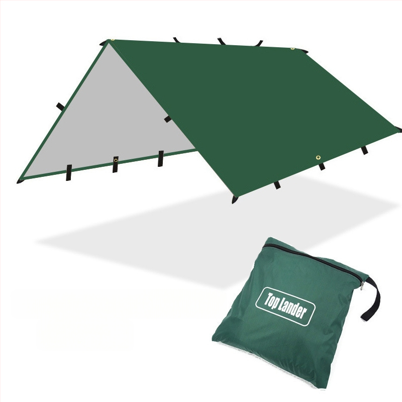 Āra kempinga daudzfunkcionāla kvadrātveida nojumes telts, lietus necaurlaidīga, saules aizsardzība, sudrabots nojume, kempinga grila nojume