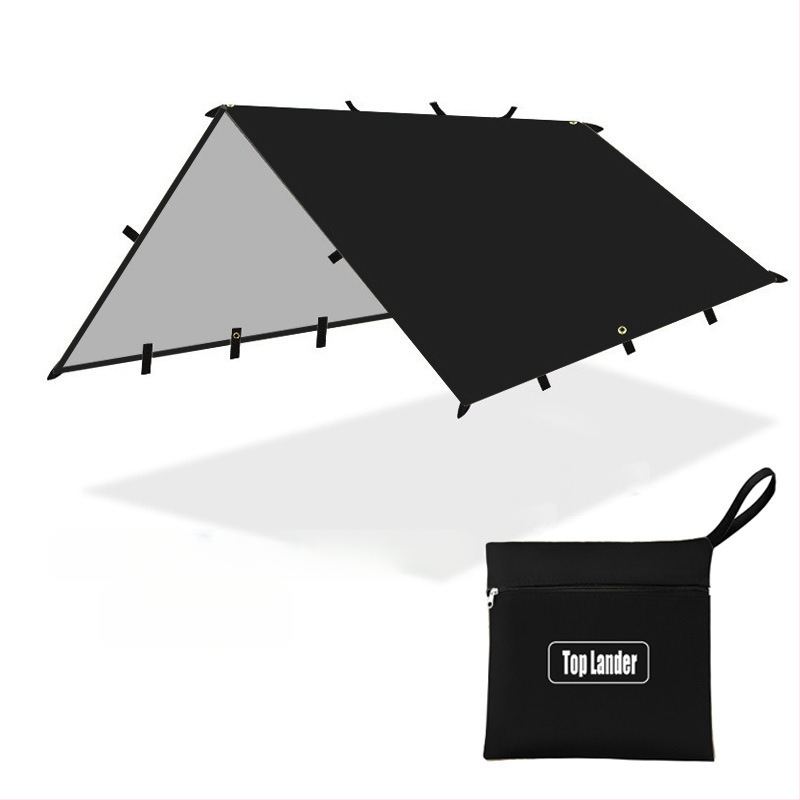 Āra kempinga daudzfunkcionāla kvadrātveida nojumes telts, lietus necaurlaidīga, saules aizsardzība, sudrabots nojume, kempinga grila nojume