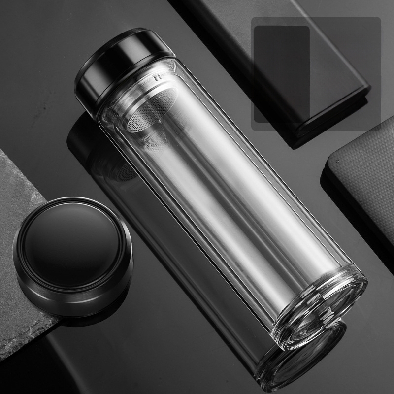 BK9K Nagykereskedelmi Okos Dupla Üveges Vízpohár Férfi Otthoni Kényelmes Teáspohár Nagy Kapacitású, Magas Hőmérsékletnek Ellenálló Tea