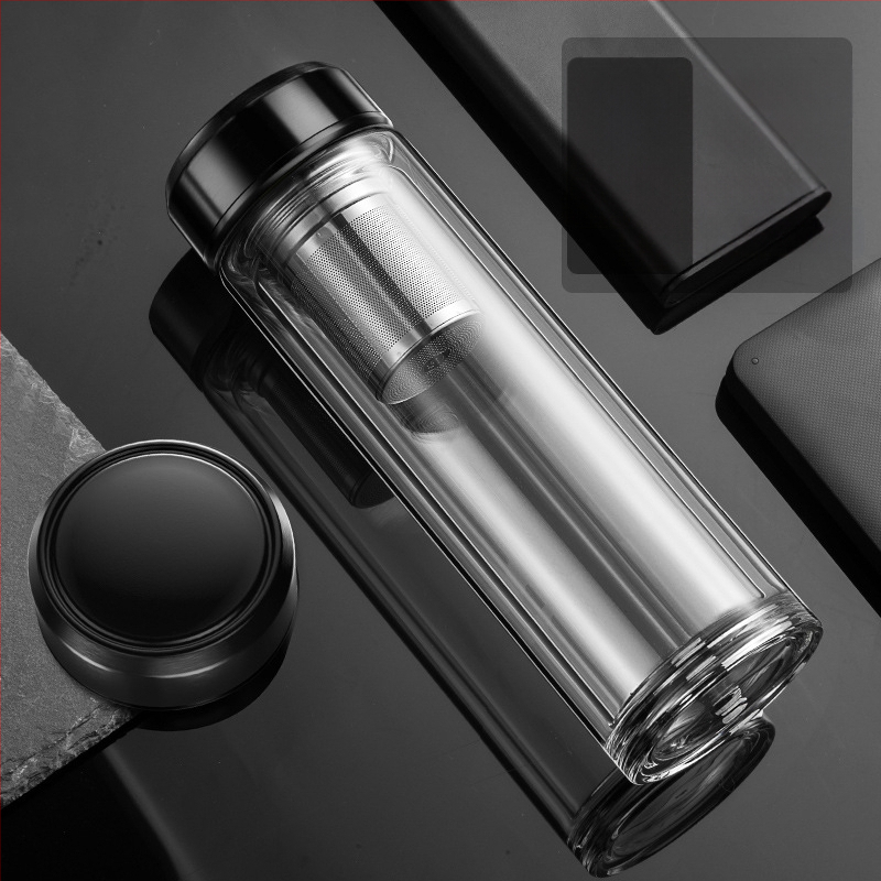 BK9K Nagykereskedelmi Okos Dupla Üveges Vízpohár Férfi Otthoni Kényelmes Teáspohár Nagy Kapacitású, Magas Hőmérsékletnek Ellenálló Tea