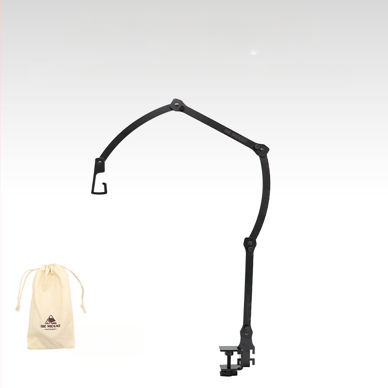 Õues kasutatav telkimisstiilis multifunktsionaalne reguleeritav lauaarvuti valgustialus, kaasaskantav pika käega rippvalgusti alus, laagrivalgusti laualamp, kokkupandav alus