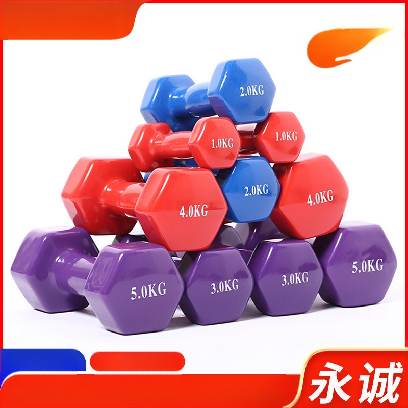 Piiriülene hulgimüük kummikattega hantlid, mattkattega läikivad kuusnurksed plastkattega käekellad, naiste treeningvahendid, malmist hantlid