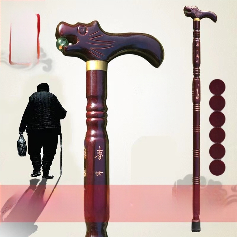 Tömörfa mankók időseknek, Csúszásgátló és esésgátló, Könnyű fa mankók időseknek, Csirkeszárny fa botok, Tömörfa mankók